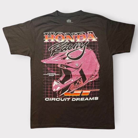 Honda Racing JT Racing USA Circuit Dreams Graphic T-Shirt Brown Mens L